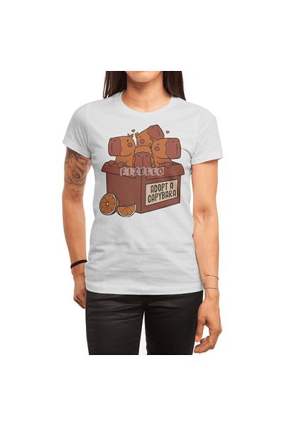 Fizello Μπλουζάκι Capybara Kawaii για άνδρες και γυναίκες - Unisex Λευκό T-shirt