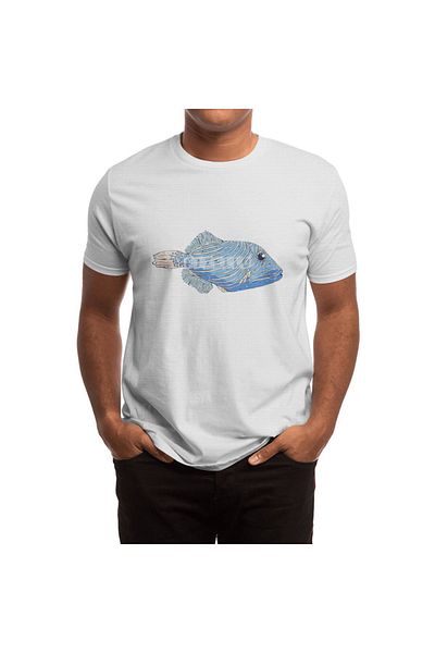 Fizello Πορτοκαλί ριγέ μπλουζάκι Triggerfish για άνδρες και γυναίκες - Unisex Λευκό T-shirt