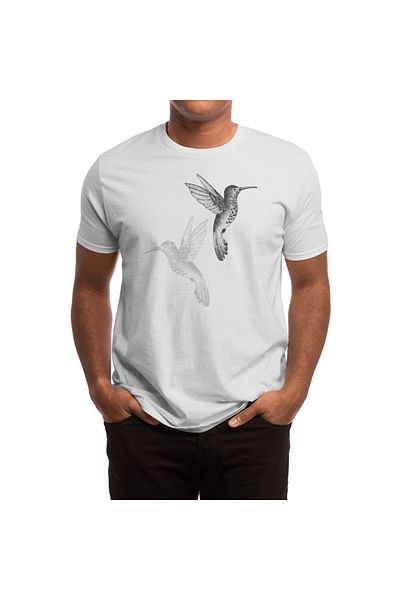 Fizello Λευκό μπλουζάκι με μοτίβο Hummingbird για άνδρες και γυναίκες