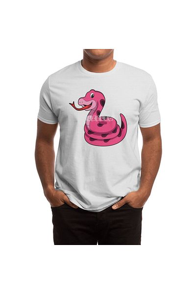 Fizello Λευκό μπλουζάκι Snake Pink Unisex για άνδρες και γυναίκες