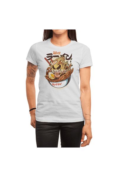 Fizello Λευκό μπλουζάκι Unisex με σχέδιο Kaiju Ramen