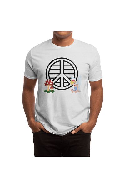 Fizello Μπλουζάκι White Fairy & Mushroom Peace Symbol για άνδρες και γυναίκες