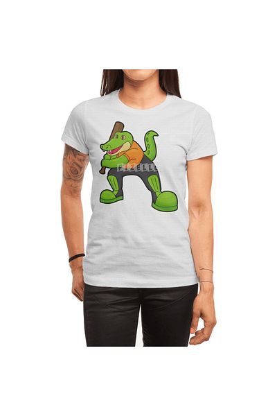 Fizello Crocodile vs. Cricket - Tricou alb unisex pentru bărbați și femei