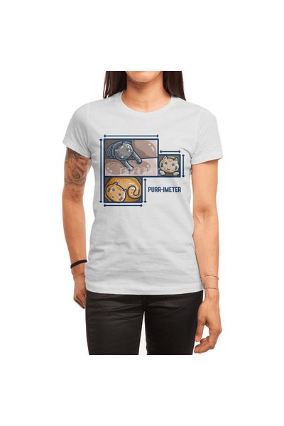 Fizello Tricou alb unisex Purr-imeter Maths Cat Punli pentru bărbați și femei