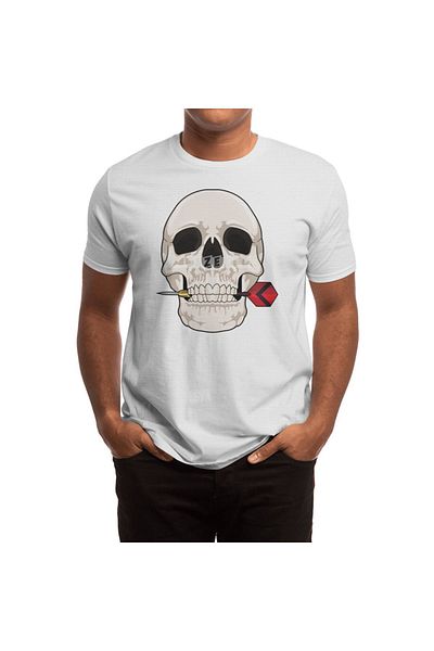 Fizello Λευκό μπλουζάκι Unisex Dart Board Skull - Ανδρικά και Γυναικεία