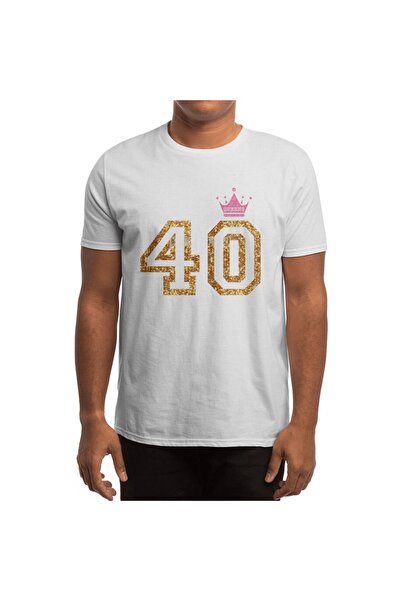 Fizello 40 Years Old Moms Perfect Birthday Gift - Ανδρικό, Γυναικείο Λευκό T-shirt
