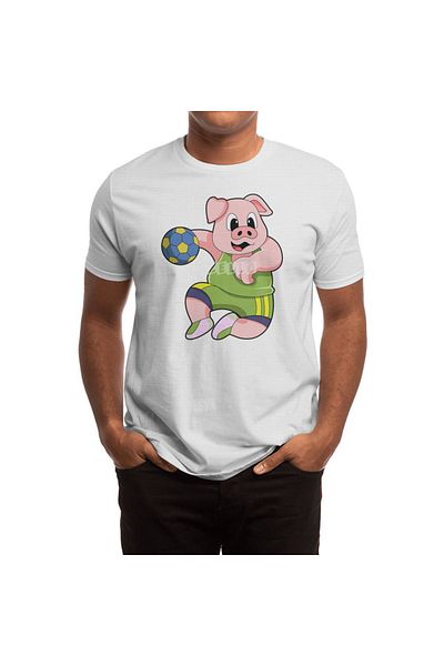 Fizello Tricou alb unisex cu umăr de handball pentru bărbați și femei