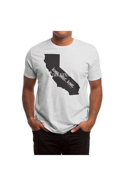 Fizello Cali Home Sweet Home - Tricou alb unisex pentru bărbați și femei