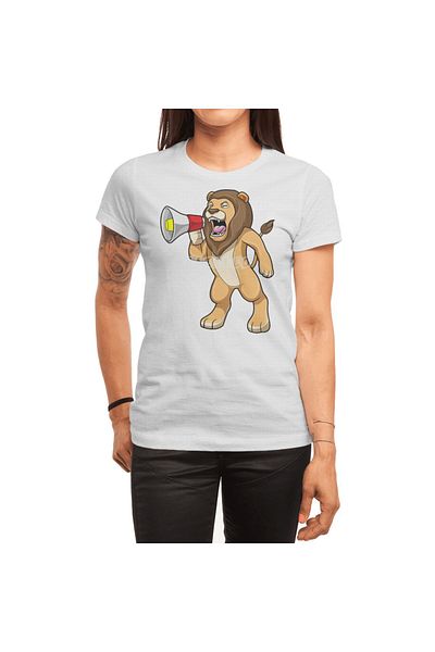 Fizello Tricou White Lion pentru bărbați și femei - unisex, cu detalii microfon