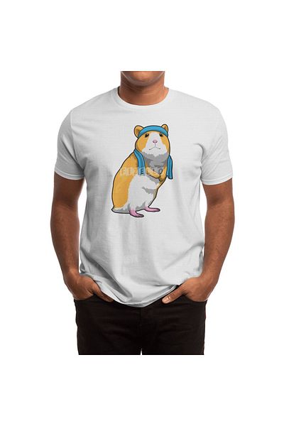 Fizello Tricou Hamster Fitness Towel Li pentru bărbați și femei - Tricou alb unisex