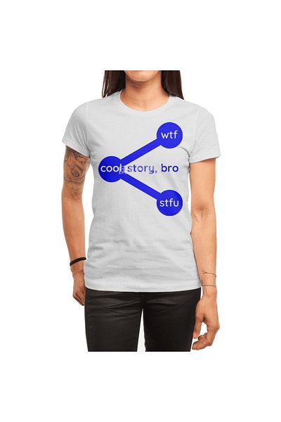 Fizello Cool Story Bro Wtf Stfu Unisex Λευκό T-shirt - Ανδρικό και γυναικείο μπλουζάκι