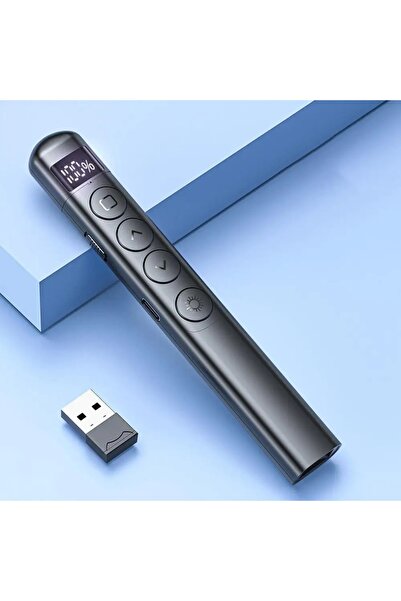 Apera Kablosuz Sunum PowerPoint Slayt Sayfa Çevirme Kalemi Kırmızı İşaretçi Işıklı Projektör Kumandası