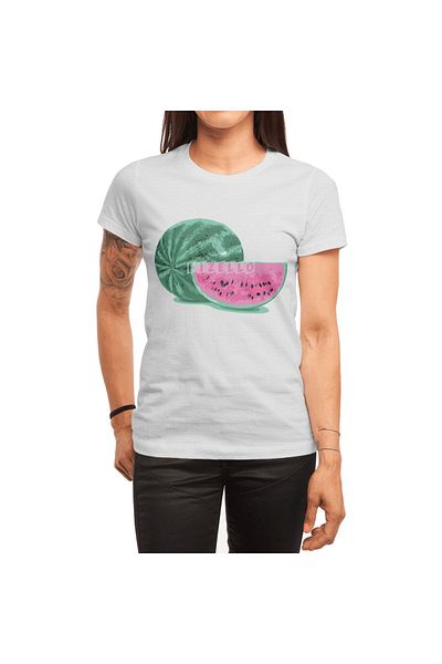 Fizello Λευκό μπλουζάκι με στάμπα Lollas Watermelon για άνδρες και γυναίκες