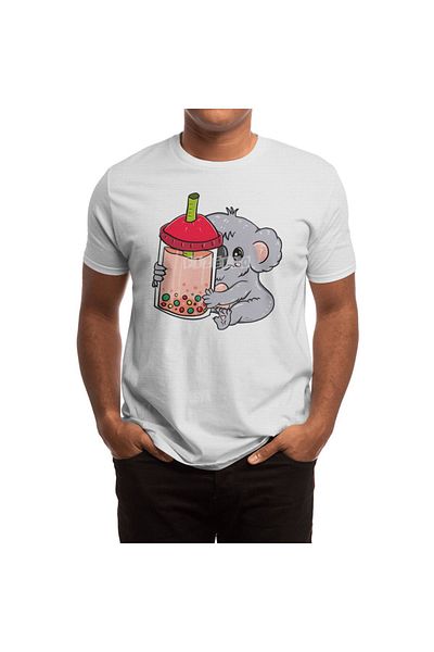 Fizello Λευκό μπλουζάκι Unisex με σχέδιο Koala Boba για άνδρες και γυναίκες