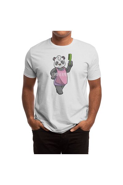 Fizello Μπλουζάκι με μοτίβο Panda Hairdreszer - Ανδρικό και γυναικείο λευκό μπλουζάκι Unisex