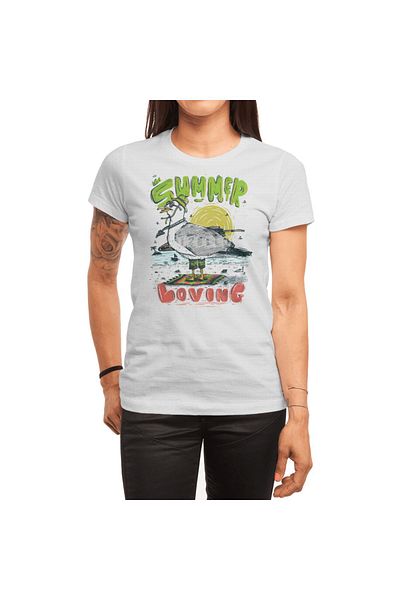 Fizello Tricou alb unisex pentru bărbați și femei - Summer Loving