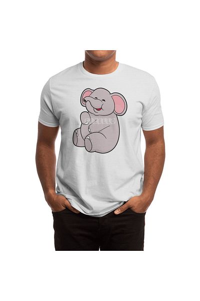 Fizello Tricou alb unisex pentru bărbați și femei - Funny Elephant Design