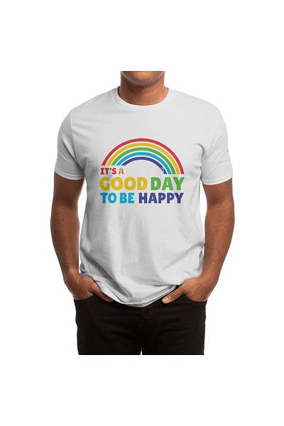 Fizello Λευκό μπλουζάκι "It's A Good Day To Be Happy" για άνδρες και γυναίκες