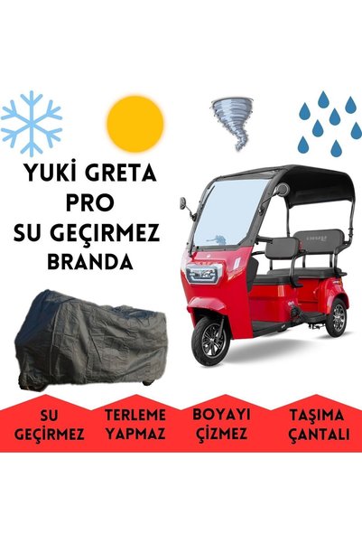 MaxDurable Greta Pro Kabinli 3 Tekerlekli Motosiklet Brandası Su Geçirmez 4 M...