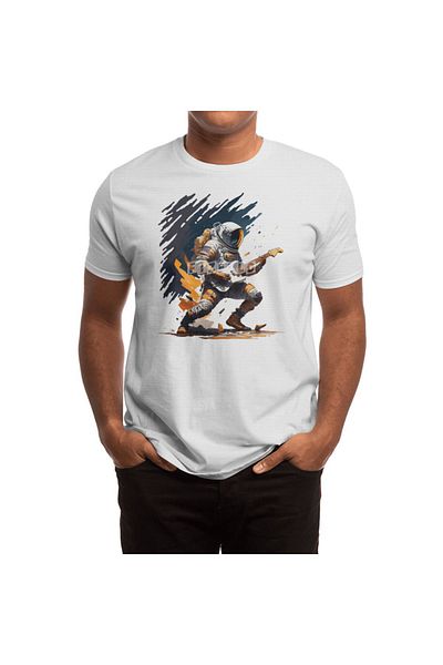 Fizello Μπλουζάκι Unisex White Astronaut που παίζει κιθάρα