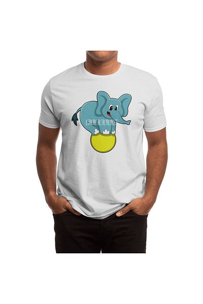 Fizello Λευκό μπλουζάκι Unisex με μοτίβο Elefant Circus για άνδρες και γυναίκες