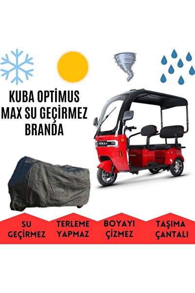 MaxDurable Kuba Optimus Max Kabinli 3 Tekerlekli Motor Brandası Su Geçirmez