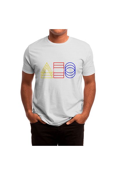 Fizello Λευκό μπλουζάκι Unisex - The Colors And The Shapes, μπλουζάκι για άνδρες και γυναίκες
