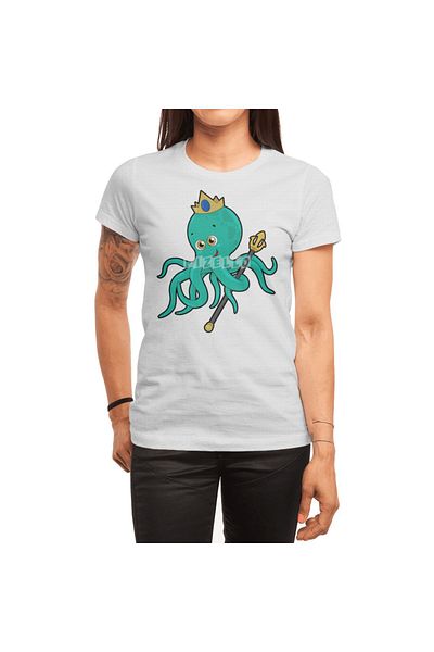 Fizello Octopus - Λευκό μπλουζάκι για άνδρες και γυναίκες, Unisex, σχέδιο Trident
