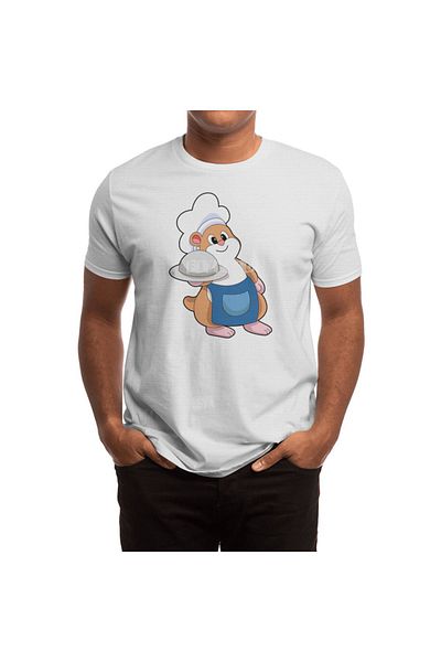 Fizello Tricou cu hamster alb pentru bărbați și femei - gătiți cu design cu farfurii