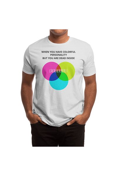 Fizello Λευκό μπλουζάκι Unisex - Γυναικεία, πολύχρωμη προσωπικότητα και αφή προσώπου