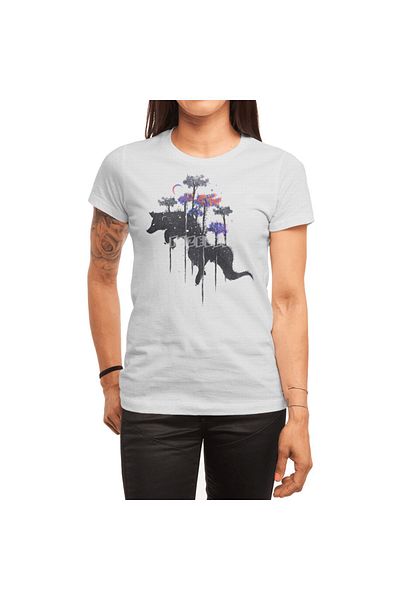 Fizello Λευκό μπλουζάκι Unisex για άνδρες και γυναίκες - Quick Cosmic Fox Jumps