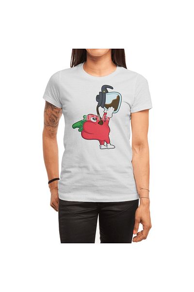 Fizello Tricou alb unisex - Pepper With Pot Of Coffee Tricou pentru bărbați și femei