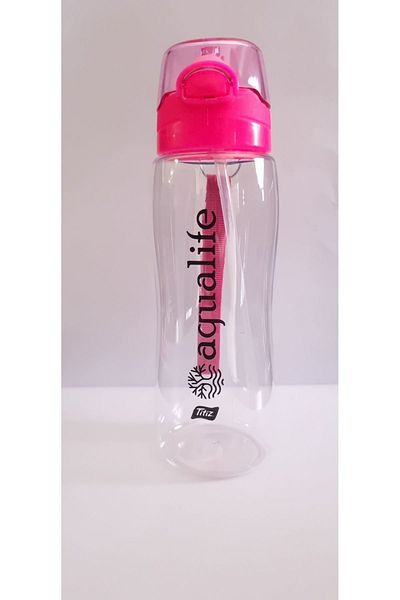 Hane216 Titiz BPA Free Transparent Water Bottle - Automatic Water Bottle with Lid and Straw