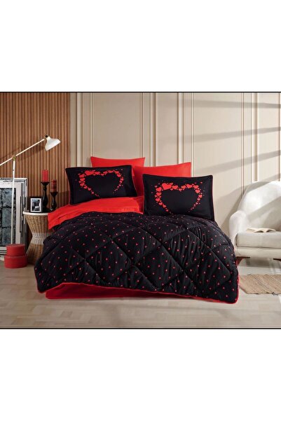 Hobby Amor Siyah Çift Kişilik Saten Uyku seti