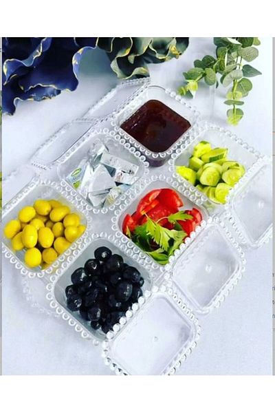 Hane216 Acrylic Transparent Beaded Breakfast Set