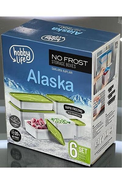 Hane216 6-Piece No Frost Freezer Storage Container Set - Multi-Purpose