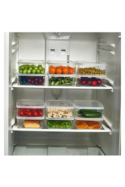 Hane216 10 Pieces Frozen Lunch Food Meat and Vegetable Storage Container 1000 ml - Portion Freezer Mincer Box