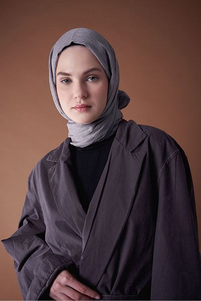 Modakaşmir Bamboo Shawl Series Gray Ice