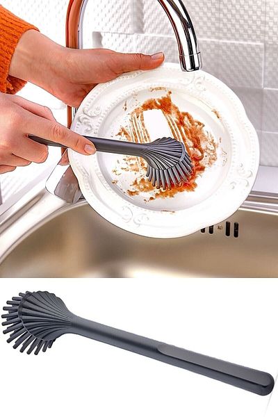 Gondol Cute Silicone Headed Dishwashing and Sink Cleaning Kitchen Countertop Brush
