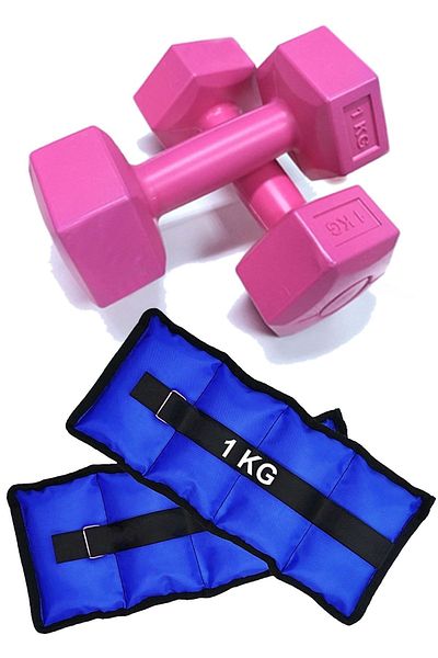 Jet Greutate pentru încheietura mâinii și picioarelor 2x1 kg sac de nisip și 2x1 kg set de gantere pentru gantere Seturi de greutăți albastru