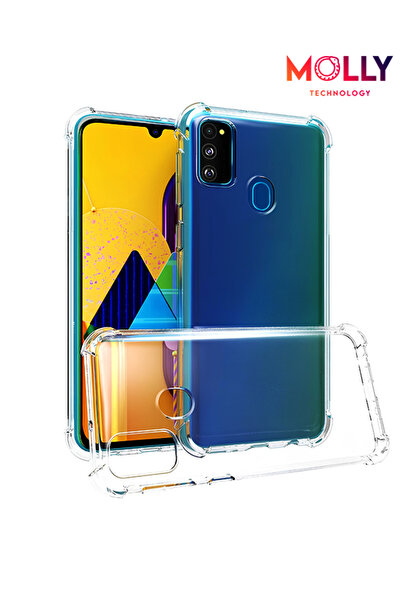 Molly Samsung Galaxy M21 İçin Köşeleri Takviyeli Antişok Şeffaf Silikon Kılıf