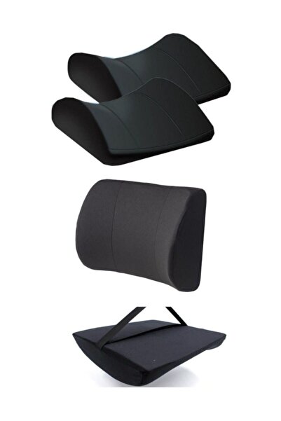 Alfagrup Унісекс Чорний Alf Group Ортопедична подушка для сидіння Автомобільне крісло Поперекова опора Поперекова опора для спини