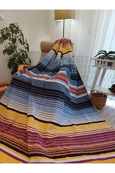 stay with love Cotton Blanket Double 180*220 cm Striped Blanket Pique Mother's Day Gift