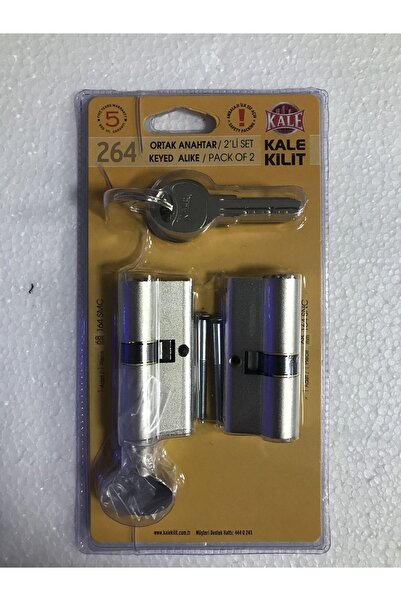 Kale Kilit Ortak Anahtarlı 2'li Set Saten Barel Kale 264 ( 1 Takım)