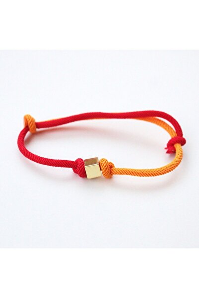 Agora Silver Veelka 14 Ayar Altın Unisex Spor Ipli Küp Altın Bileklik, Sarı K...