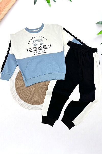 voyyo kids baby 2-6 Years Boy Seasonal Long Sleeve Crew Neck Set - Printed