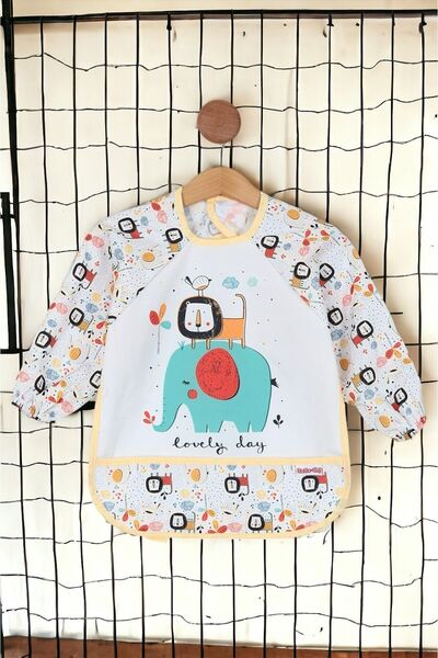 voyyo kids baby Animals Printed Long Sleeve Waterproof Activity and Food Bib