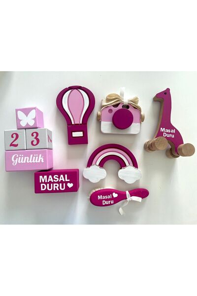 mogokids Objeli bebek anı küpü seti tam set bebek dekor