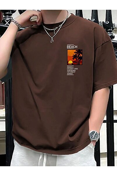 StartMore Ανδρικό μπλουζάκι Oversize - Στιγμιότυπη παραλία