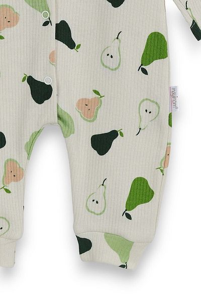 Egelite 0-1-3-6 Months Girl's Jumpsuit - Fruit Print, Fittle and Snap Fastener Jumpsuit Without Booties / Thin Fabric